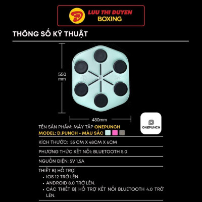 Máy tập boxing theo nhạc - One Punch Boxing Musical- Lừu Thị Duyên Boxing - Đại lý chính hãng Tại VIệt Nam - Bản D.punch