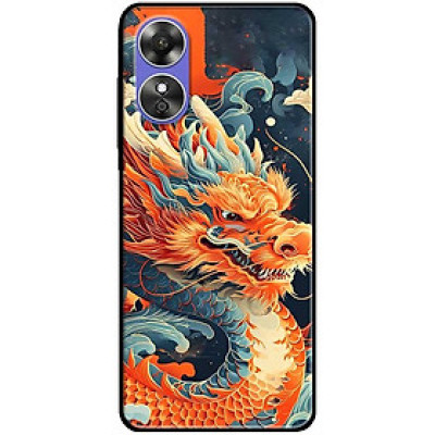 Ốp lưng cho Oppo A15 - A15s - Oppo A35 4G - A17 - A17K - Oppo A57 - A95 5G - Rồng Cam Xanh - Hàng Chính Hãng