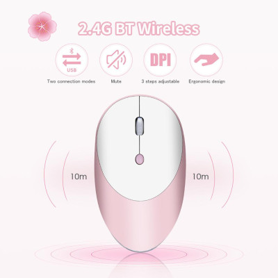 Chuột không dây HXSJ T36 chế độ BT 3.0 + 5.0 + 2.4G