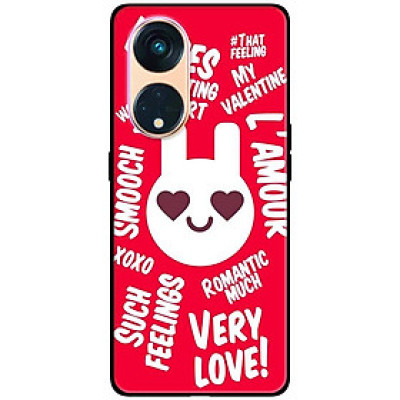 Ốp lưng dành cho Oppo Reno 8T 4G - Reno 8T 5G - Reno 10 5G - Reno 10 Pro 5G - Thỏ LOVE Đỏ - Hàng Chính Hãng