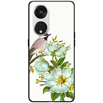 Ốp lưng dành cho Oppo Reno 8T 4G - Reno 8T 5G - Reno 10 5G - Reno 10 Pro 5G - Chim Đậu Cành Hoa - Hàng Chính Hãng