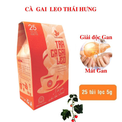 Combo 07 Hộp Trà Cà gai leo Thái Hưng 25 túi lọc x 05g (125g) - Mát gan, giải độc, giải rượu, giảm mụn nhọt