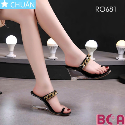 Xỏ ngón nữ 7 phân RO681 ROSATA tại BCASHOP thiết kế đế xuồng trong suốt độc đáo và sang trọng, lạ mắt