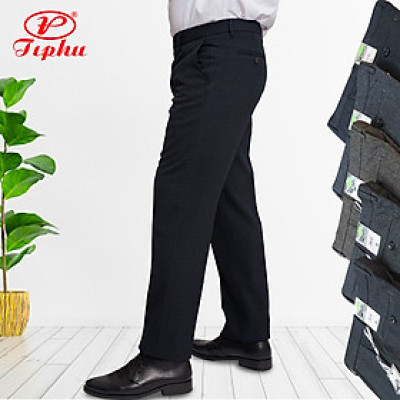 Quần tây nam công sở hiệu Amazing, form truyền thống, hoạ tiết vân chìm, không ly