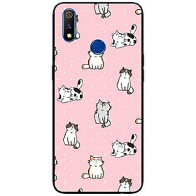 Ốp lưng dành cho Realme 3 - Realme 3 Pro - Realme 5 / 5s / 5i / 6i / 6i - Realme 5 Pro mẫu Mèo Trắng Đen Nâu
