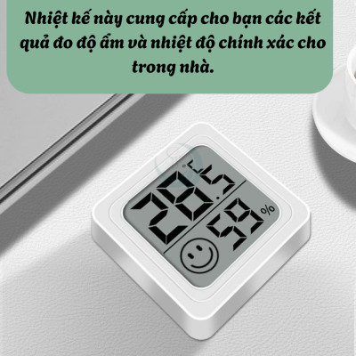 Đồng Hồ Mini CX-0726 Đo Nhiệt Độ, Độ Ẩm Màn Hình LCD Kỹ Thuật Số Trong Nhà, Nhiệt Kế - Ẩm Kế Điện Tử