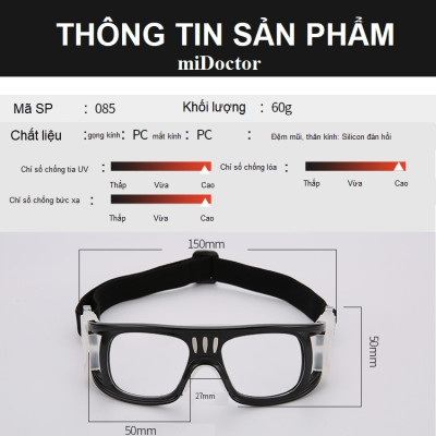 Kính Thể Thao Bảo Vệ Mắt - Kính Chơi Thể Thao Cao Cấp dododios - Có Thể Thay Mắt Kính Cho Người Cận