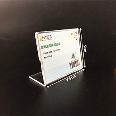 Kệ mica 1 mặt Enter F05-L 75x50mm A8 ngang, Kệ menu chữ L, Khung thông tin sản phẩm, Khung bảng giá, Kệ trưng bày để bàn