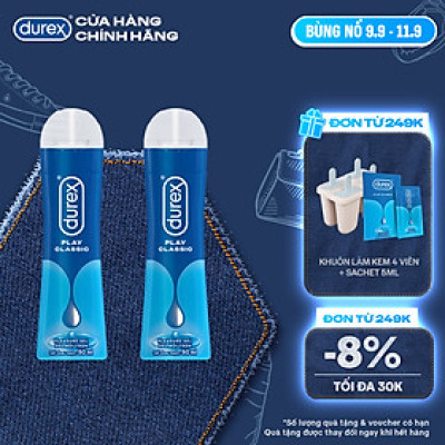 Bộ 2 chai gel bôi trơn DUREX PLAY CLASSIC thuần gốc nước 50ML/chai