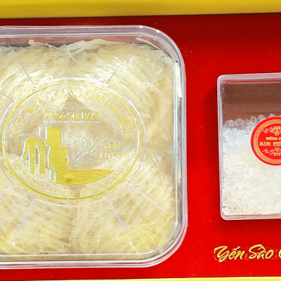 Hộp Quà Vuông Tổ Yến Sào Yến Sợi Tinh Chế 50g Yến Nha Trang Khánh Hòa