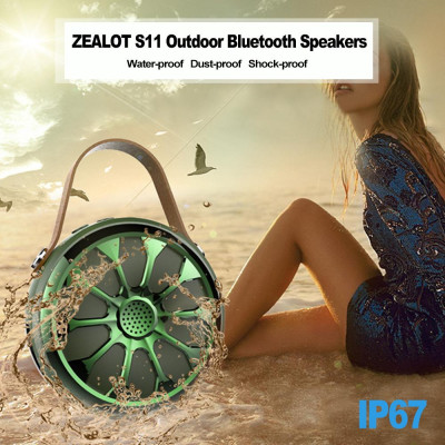 Loa Bluetooth ngoài trời ZEALOT S11 Hộp âm thanh chống bụi chống nước IP67 Đèn pin LED w / Hỗ trợ micrô Thẻ TF