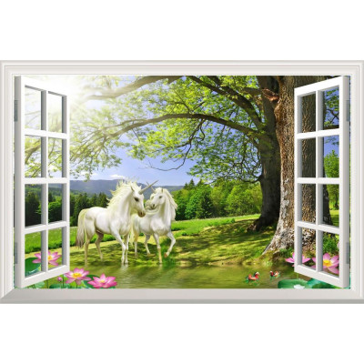 Tranh decal dán tường, giấy dán tường 3D cao cấp Hạnh phúc lứa đôi