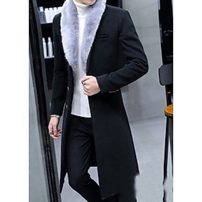 Áo khoác dạ nam dáng dài hàn quốc cổ lông NAD79