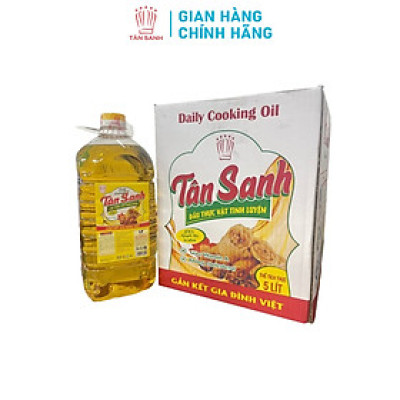 [TẶNG 2 CHAI DMR 120ML] 1 thùng 4 Chai Dầu ăn Tân Sanh Chiên Giòn Thượng Hạng Chai 5 Lít