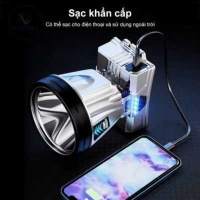 ĐÈN PIN SẠC ĐỘI ĐẦU ĐỘ PIN SIÊU SÁNG XUYÊN ĐÊM MẪU MỚI CHẤT LƯỢNG CHO MỌI GIA ĐÌNH 