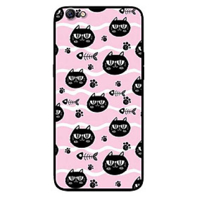 Ốp lưng dành cho Oppo F1s - A83 - Oppo F5 ( F5 Youth ) - F7 mẫu Mèo Đen Và Xương Cá