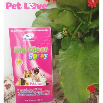 Chai xịt viêm da, nấm da chó mèo Bio Clear Spray (100ml)