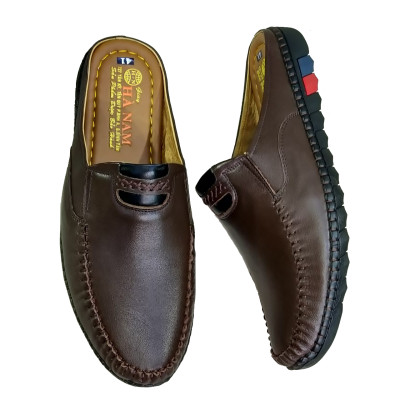 Dép Bít Mũi Nam Da Bò Thật TiTi ĐÔ Cao Cấp GSB20141