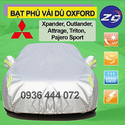 Bạt phủ xe Mitsubishi Outlander, Xpander, Attrage, Pajero, Triton áo trùm che phủ xe hơi, bạc phủ trùm oto vải dù oxford