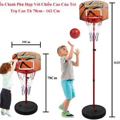 Bộ Đồ Chơi Bóng Rổ Cho Bé Thân Sắt (Đủ Phụ Kiện) Điều Chỉnh Chiều Cao Của Trụ – Bóng Rổ Trụ Sắt Cao Cấp Cho Trẻ Em – Chính Hãng Dododios