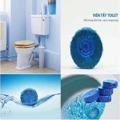 Vỉ 2 viên tẩy xanh vệ sinh làm thơm diệt khuẩn bồn cầu, toilet Hando