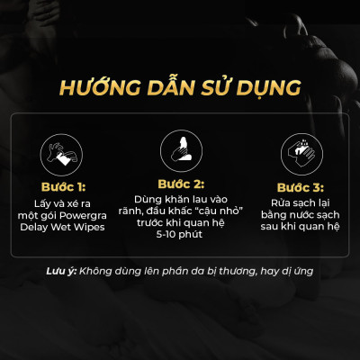 Khăn lau mini đa năng hỗ trợ nam giới Powergra Wet Wipes - Hộp 10 cái