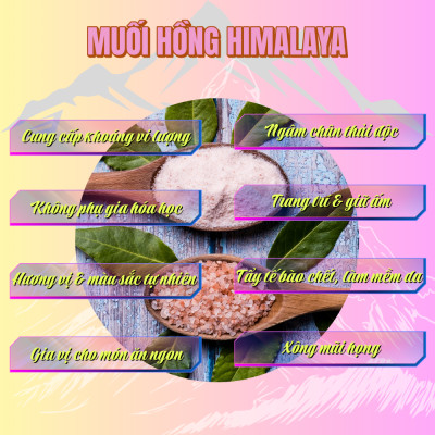Muối hồng Himalaya Nhập Khẩu Pakistan dạng mịn 500g - Dùng làm gia vị, Ngâm chân thải độc, Tẩy tế bào chết