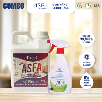 [Combo] Dung dịch làm sạch khuẩn, khử mùi đa năng ASFA All Purpose (Can 2 Lít) & ASFA Home Fresh (500ml)