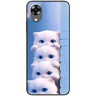 Ốp lưng cho Oppo A15 - A15s - Oppo A35 4G - A17 - A17K - Oppo A57 - A95 5G - Bốn Chú Mèo Trắng - Hàng Chính Hãng