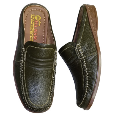 Dép Bít Mũi Nam Da Bò Thật HÀ NAM Cao Cấp GSB20101