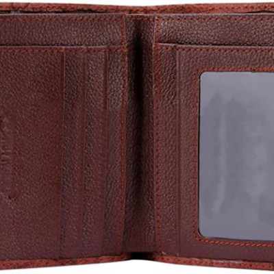 Ví Nam Da Cá Sấu Gai Lưng Kiểu Đứng Huy Hoàng HT2255 (12.5 x 10 cm) - Nâu Đỏ