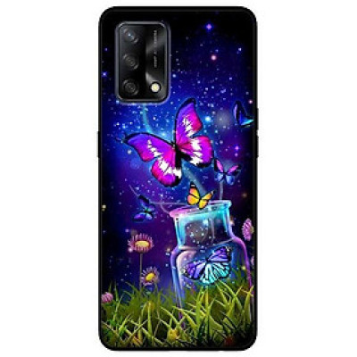 Ốp lưng dành cho Oppo A54 - A74 - A94 - A15 / A15s mẫu Bướm Đêm Hồng Xanh