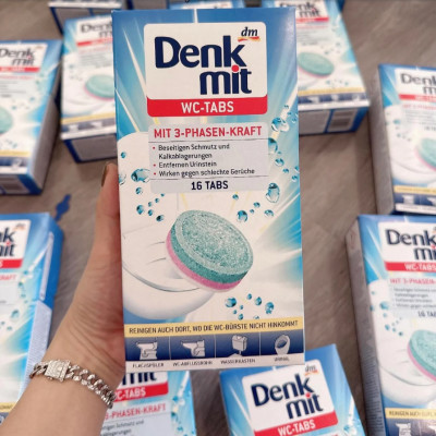 Viên tẩy bồn cầu Denkmit Đức 16 viên diệt khuẩn, khử mùi hôi, sạch mảng bám