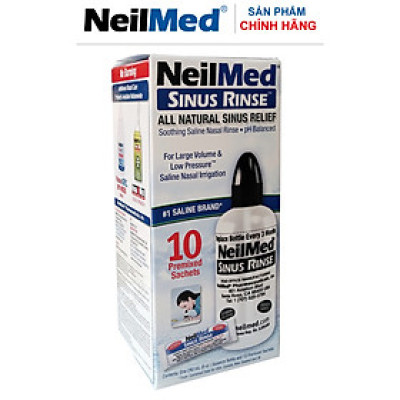 Bình (Bộ Dụng Cụ) Rửa Mũi Xoang Người Lớn NeilMed SinusRinse Adult Kit -Xuất Xứ Mỹ(1 bình + 10 gói)