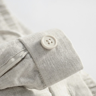 Quần dài ống rộng form suông unisex chất linen thiết kế đơn giản, basic, kèm dây rút và khuy khóa trước Qd11