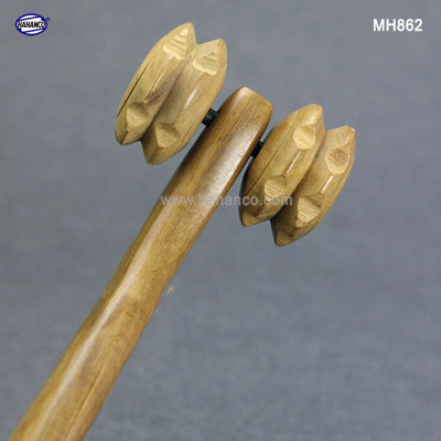 Cây lăn massage toàn thân 2 bánh gai đôi đa năng bằng gỗ Bách Xanh (MH862) Chăm sóc sức khỏe