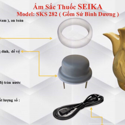 Ấm Sắc Thuốc Seika 2.8L - SKS282 (Gốm Sứ Bình Dương) - Hàng chính hãng