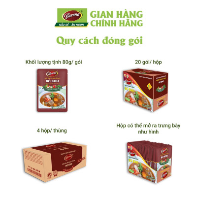 Gia Vị Barona 80g ướp ngon chuẩn vị không cần nêm nếm nêm sẵn thành phần tự nhiên, giá sỉ dạng thùng (1 thùng 80 gói)