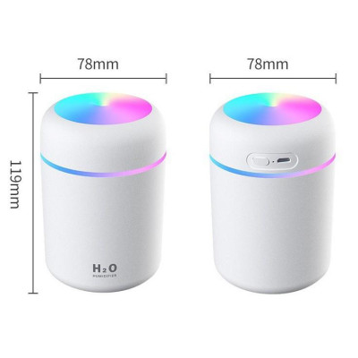 Máy Phun Sương Tạo Độ Ẩm Không Khí Dung Tích 300ml Kết Hợp Với Đèn Led - Dạng Cầm Tay Dùng Được Trong Xe Hơi ️HÀNG HOT