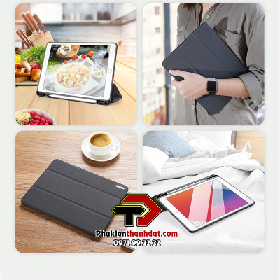 Bao da cho iPad 10.2 2019 (iPad Gen 7) chính hãng Dux Ducis Domo có ngăn để bút - Hàng chính hãng
