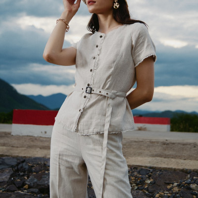 Quần Lưng Liền Linen Lanh PAN058 thời trang thiết kế Hity