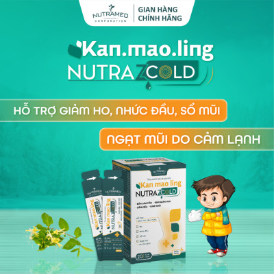 Gói uống tăng cường hệ miễn dịch, làm giảm triệu chứng nhanh chóng cho cảm cúm, cảm lạnh Kan Mao Ling Nutrazcold - 1 hộp x 20 gói x 10ml - Nutramed
