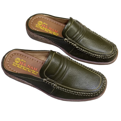 Dép Bít Mũi Nam Da Bò Thật HÀ NAM Cao Cấp GSB20101