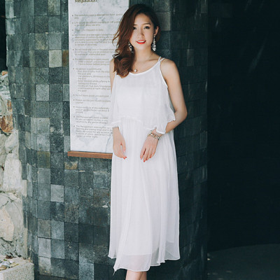 Đầm maxi dài trắng, dáng xòe, đẹp nhẹ nhàng, tinh khôi, lưng trần đan dây quyến rũ | MX028