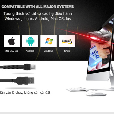 Máy quét mã vạch không dây – Máy đọc mã vạch không dây- Optori C41 ( Hàng chính hãng)