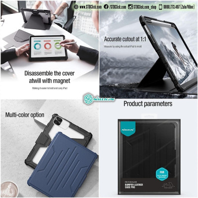 BAO DA DÀNH CHO IPAD A16 Gen 11 2025 , Gen 10 hiệu NILLKIN BUMPER SNAPSAFE - Hàng chính hãng