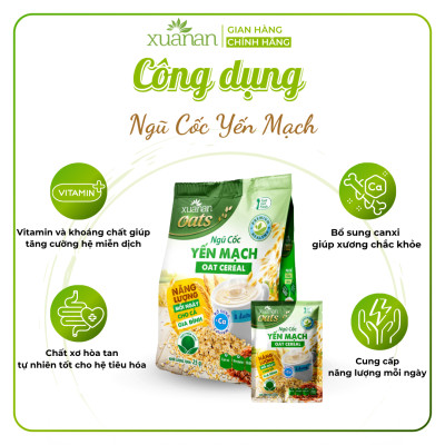 Combo 11 Túi Ngũ Cốc Yến Mạch Xuân An [ít đường] 400G {25g*16 gói}