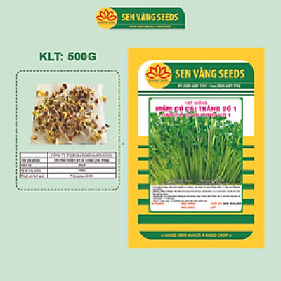 Hạt Giống Rau Mầm Củ Cải Trắng (Size Trung) - Nhập khẩu New Zealand, nảy mầm >95%, siêu năng suất - HẠT GIỐNG SEN VÀNG