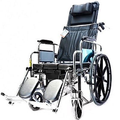 Xe lăn cao cấp đa năng Lucass X607 ngả nằm có bô, thắng và 2 bánh xe chống lật 