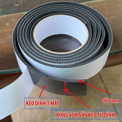 Cuộn Xốp Dán Chân Bàn Ghế Chống Ồn Keo Tự Dính Viền Nội Thất Bịt Khe Cửa Sổ Góc Bàn Chống Va Đập